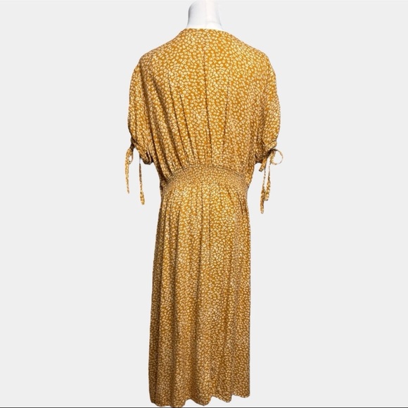 Universal Thread XXL Mustard Floral Midi Dress Cottagecore Boho Prairie - Picture 6 of 16